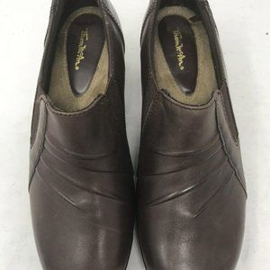 Thom McAn Women's Brown Casual Leather Slip On Heel Shoes Size 6